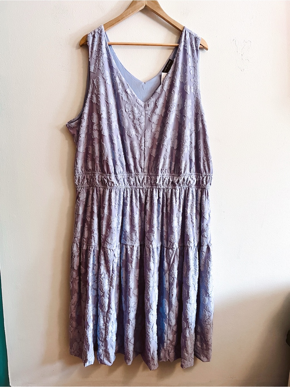 NWT Lane Bryant Elastic Waist Lavender Textured Dress